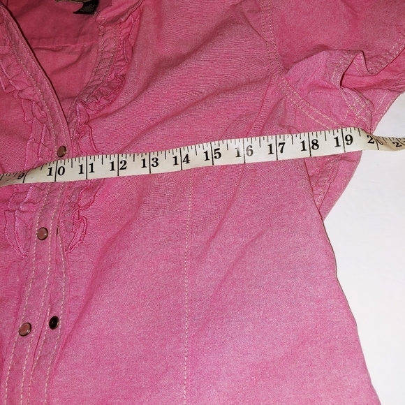 Bit & Bridle Western Snap Button Blouse Cap Sleeves M - Picture 6 of 7